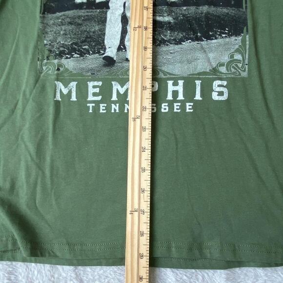 Elvis Presley Memphis Tennessee Graphic Tee T-shirt Men XL Military Green NWT - Picture 6 of 7